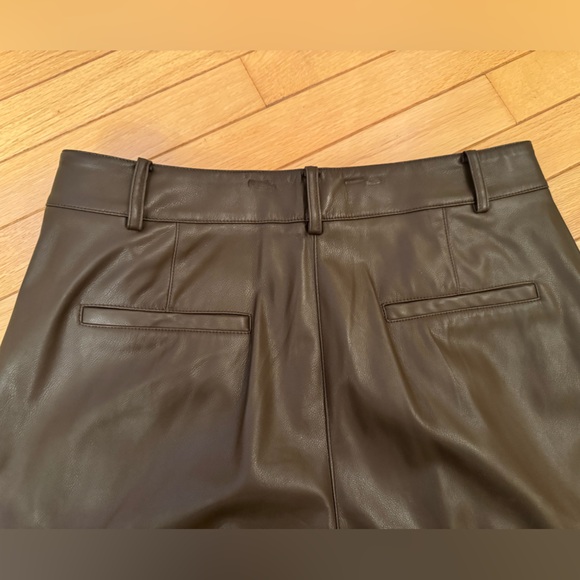 Calvin Klein Chocolate Faux Leather Pleated Trousers 
Ladies Size 10 NWOT - Picture 5 of 8